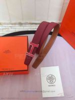 AAA Hermes Reversible Ladies' Belt For Sale - Red On SS H Buckle